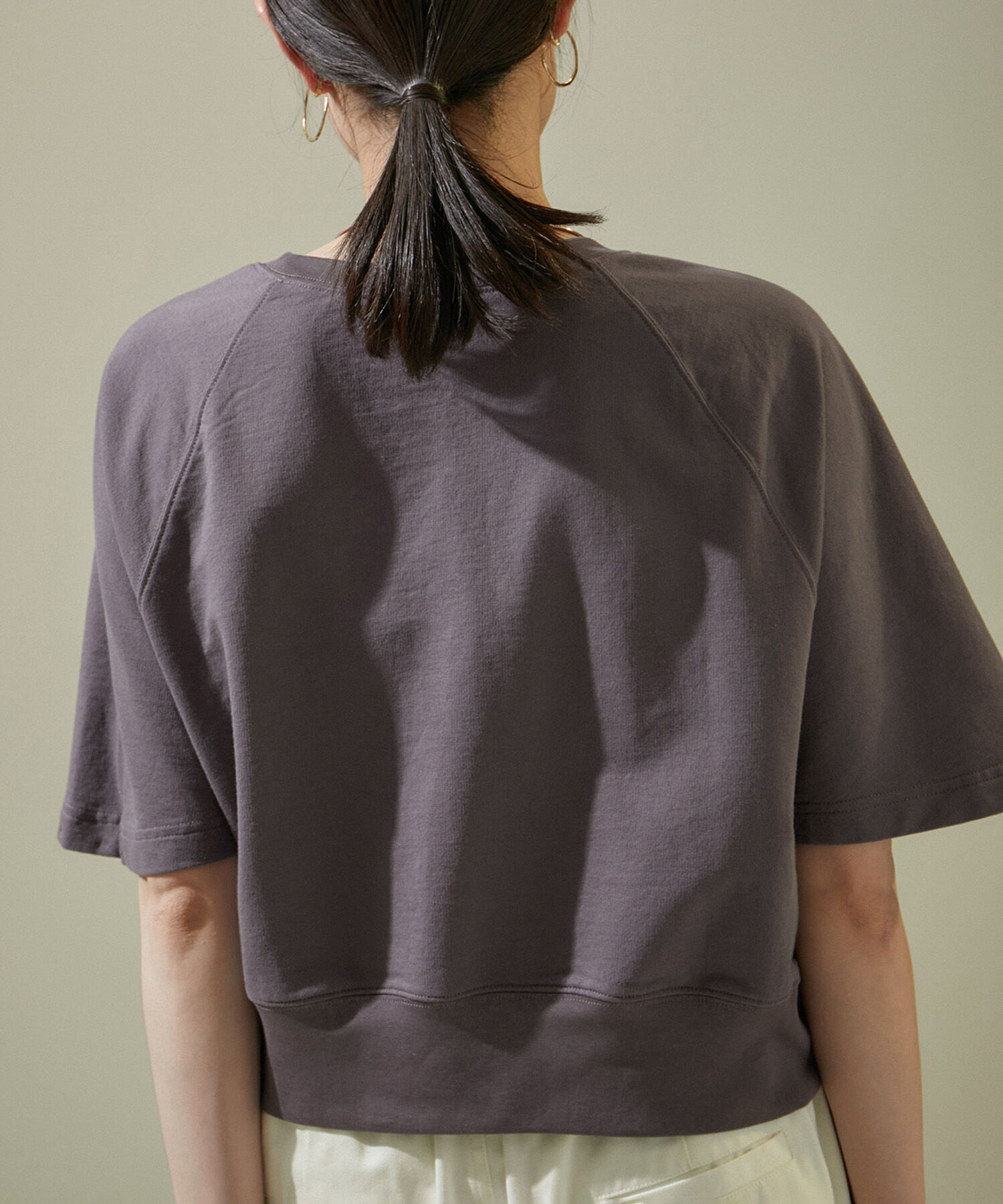 SALON adam et rope'「【WEB限定】サイドジップハーフスリーブスウェットTシャツ」|Tシャツ・カットソー|