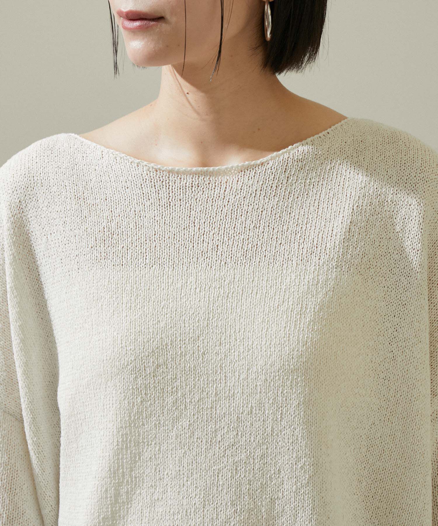 SALON adam et rope'「ペーパーヤーンハーフスリーブプルオーバー【吸水速乾・洗える】」|ニット・セーター|