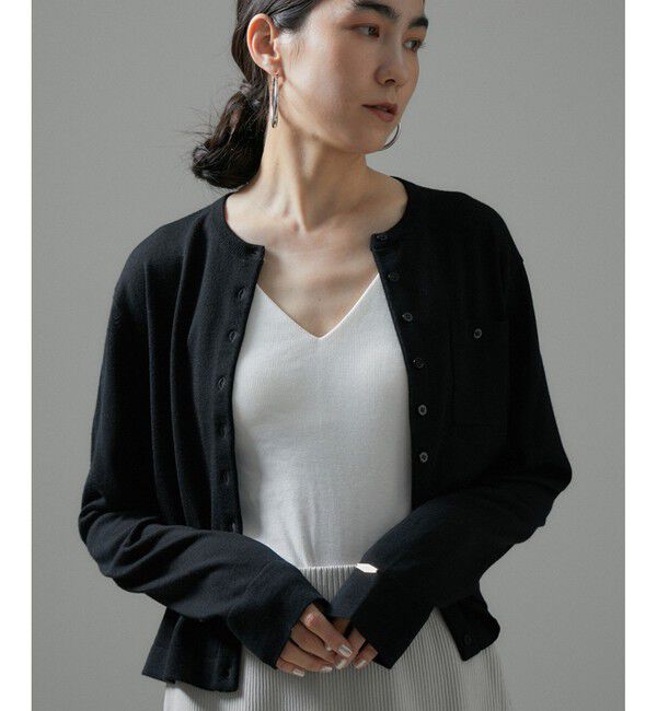 SALON adam et rope'「ウォッシャブルウールクルーネックカーディガン」|カーディガン|クロメイン