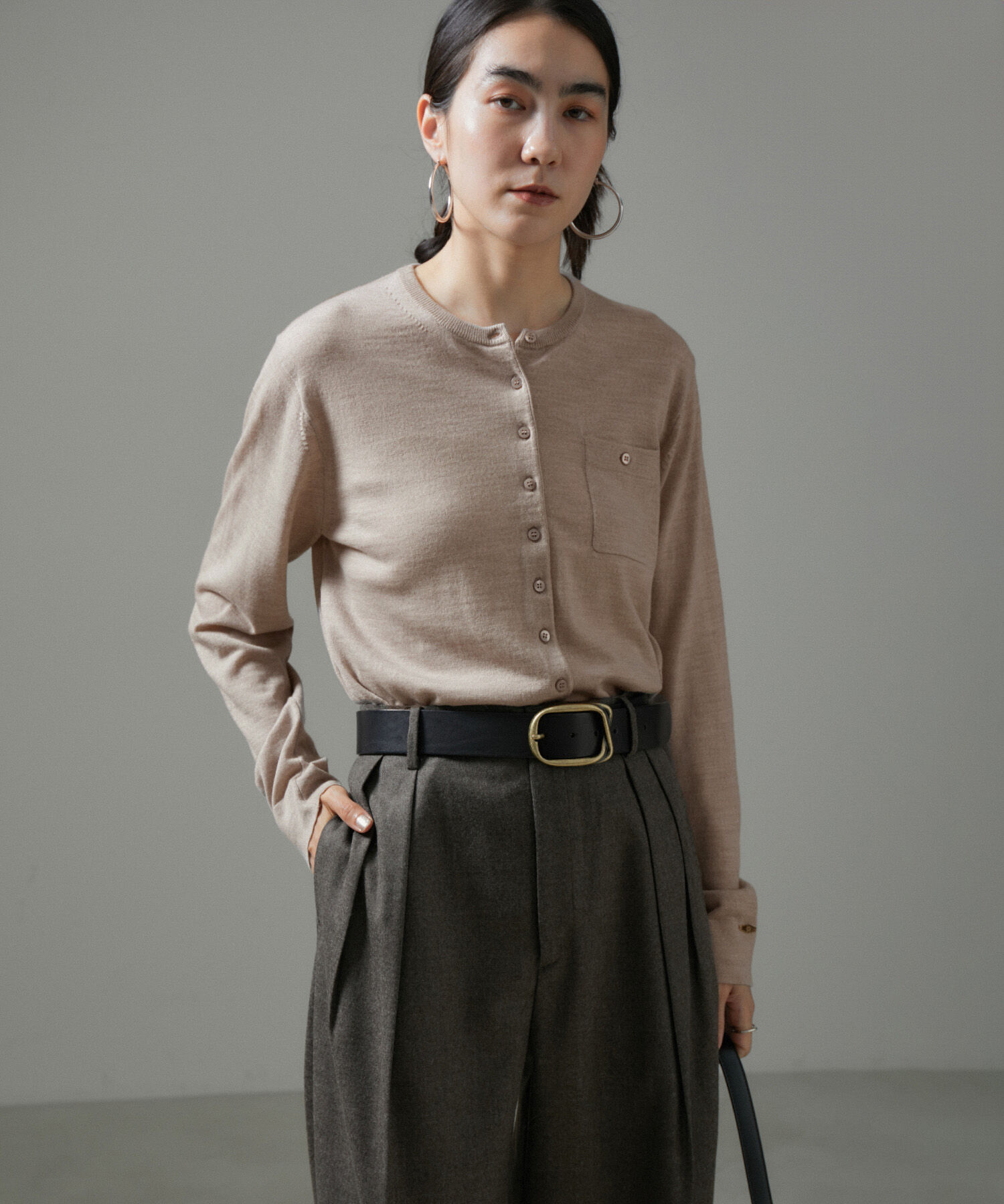 SALON adam et rope'「ウォッシャブルウールクルーネックカーディガン」|カーディガン|