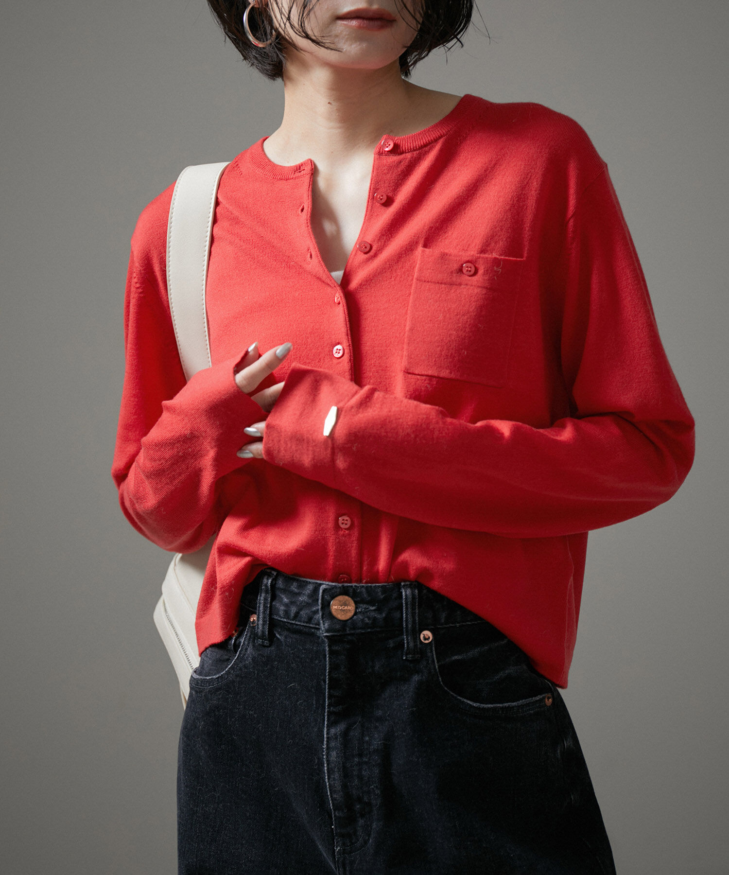 SALON adam et rope'「ウォッシャブルウールクルーネックカーディガン」|カーディガン|