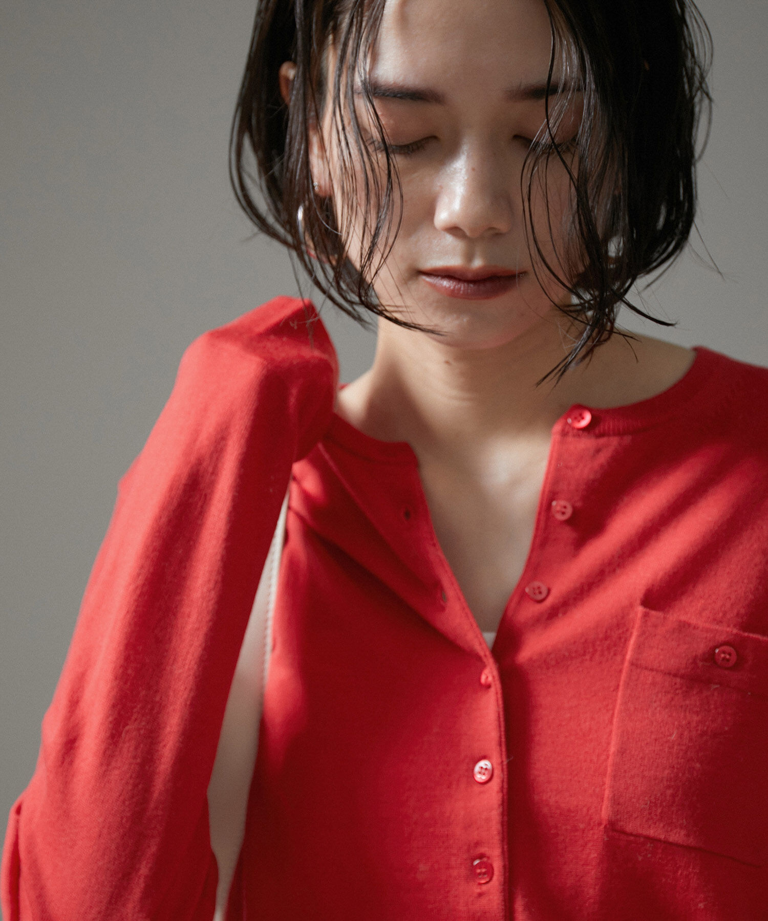 SALON adam et rope'「ウォッシャブルウールクルーネックカーディガン」|カーディガン|