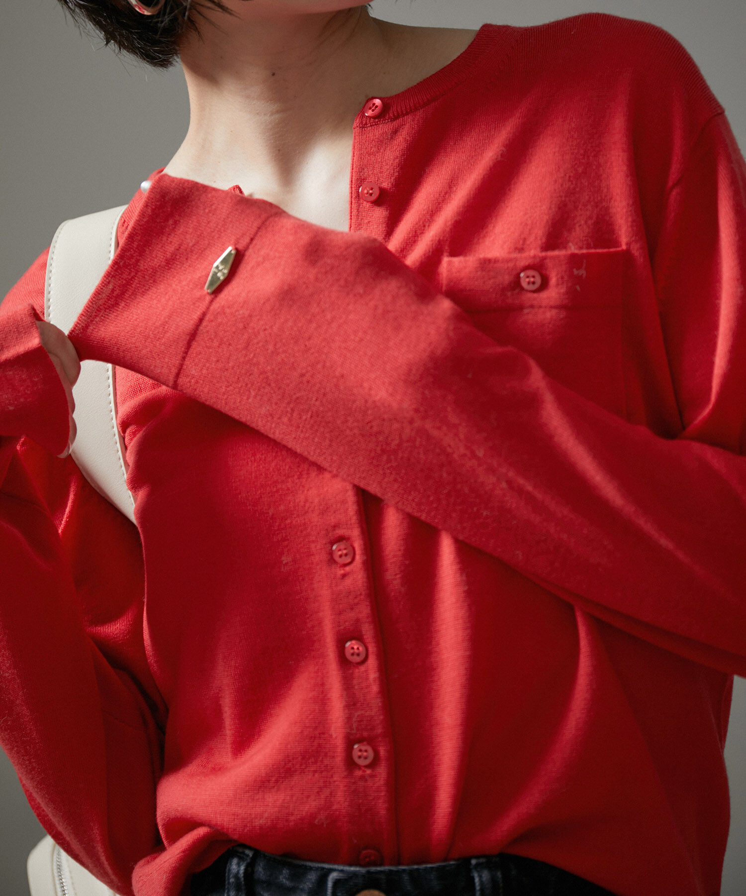 SALON adam et rope'「ウォッシャブルウールクルーネックカーディガン」|カーディガン|