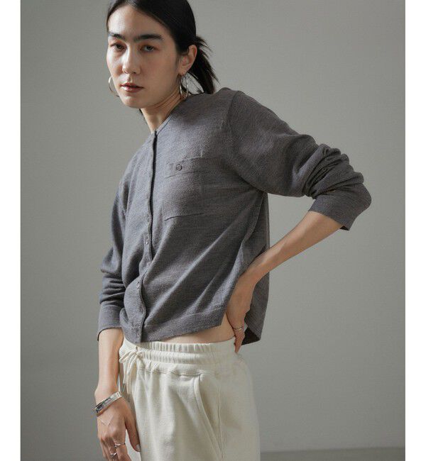 SALON adam et rope'「ウォッシャブルウールクルーネックカーディガン」|カーディガン|グレー