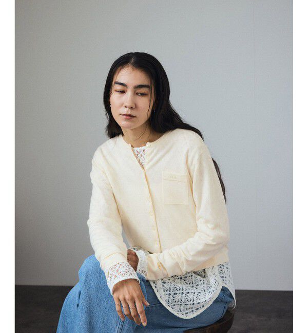 SALON adam et rope'「ウォッシャブルウールクルーネックカーディガン」|カーディガン|