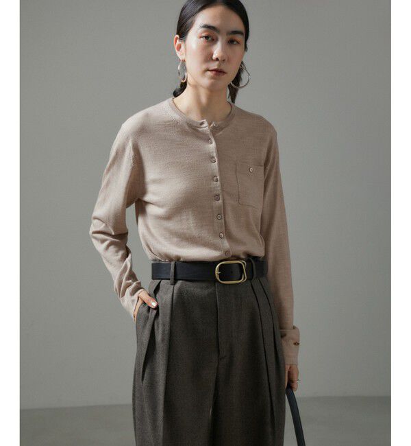 SALON adam et rope'「ウォッシャブルウールクルーネックカーディガン」|カーディガン|