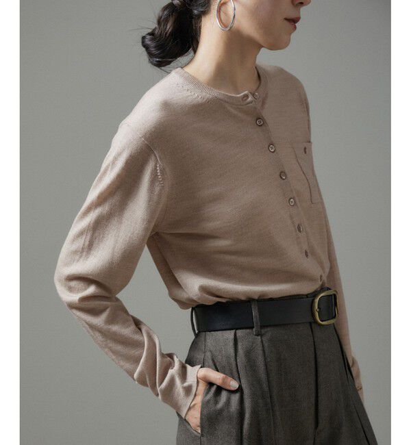 SALON adam et rope'「ウォッシャブルウールクルーネックカーディガン」|カーディガン|