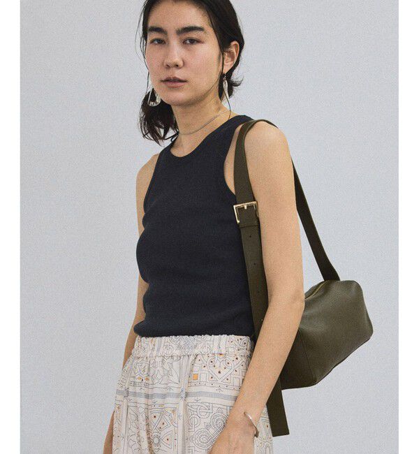 SALON adam et rope'「レザーボックスショルダーバッグ」|ショルダー・メッセンジャー|カーキ