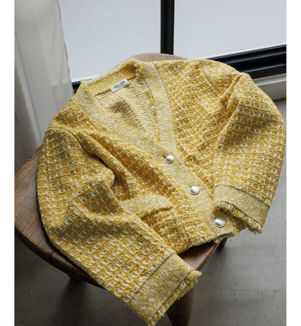 SALON adam et rope'「ツイードライクラメニットジャケット」|カーディガン|