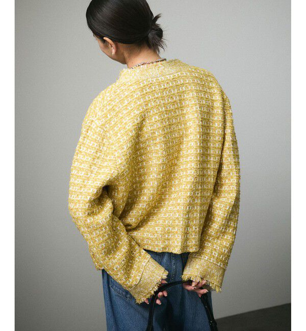 SALON adam et rope'「ツイードライクラメニットジャケット」|カーディガン|