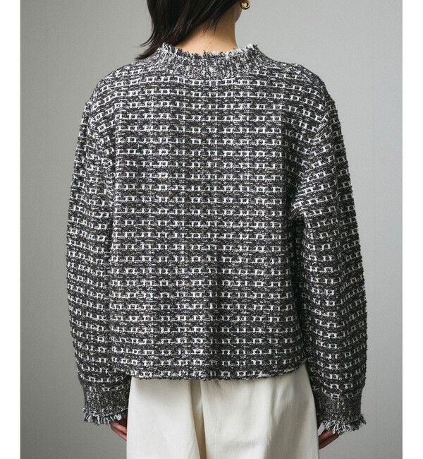 SALON adam et rope'「ツイードライクラメニットジャケット」|カーディガン|