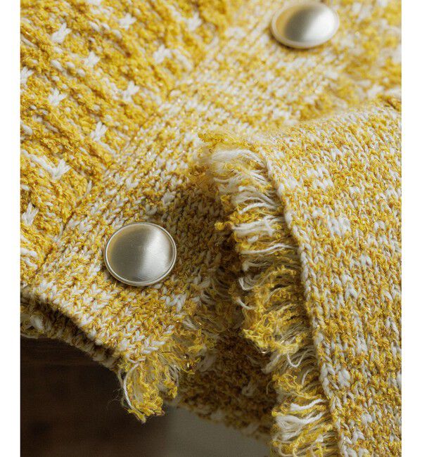 SALON adam et rope'「ツイードライクラメニットジャケット」|カーディガン|