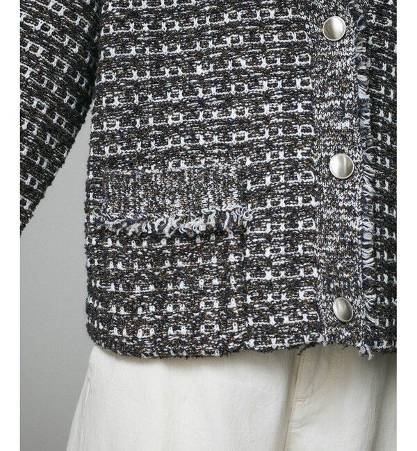 SALON adam et rope'「ツイードライクラメニットジャケット」|カーディガン|