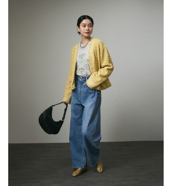 SALON adam et rope'「ツイードライクラメニットジャケット」|カーディガン|