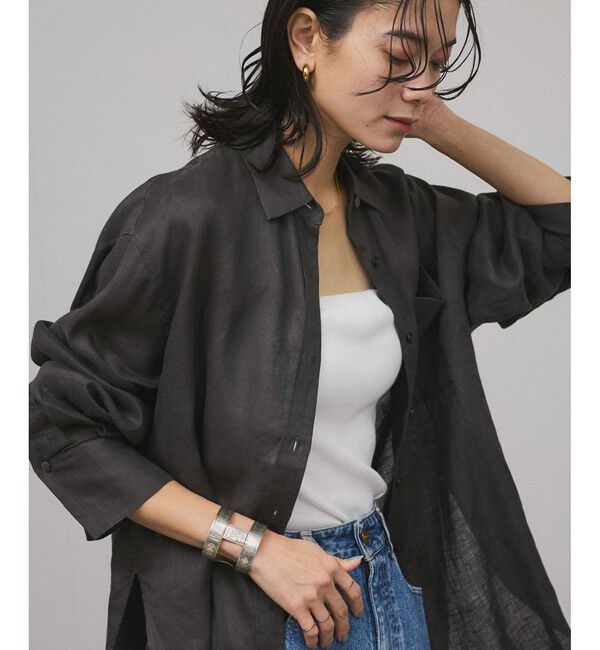 SALON adam et rope'「【WEB限定】ヨーロピアンフラックスリネンオーバーシャツ」|シャツ・ブラウス|