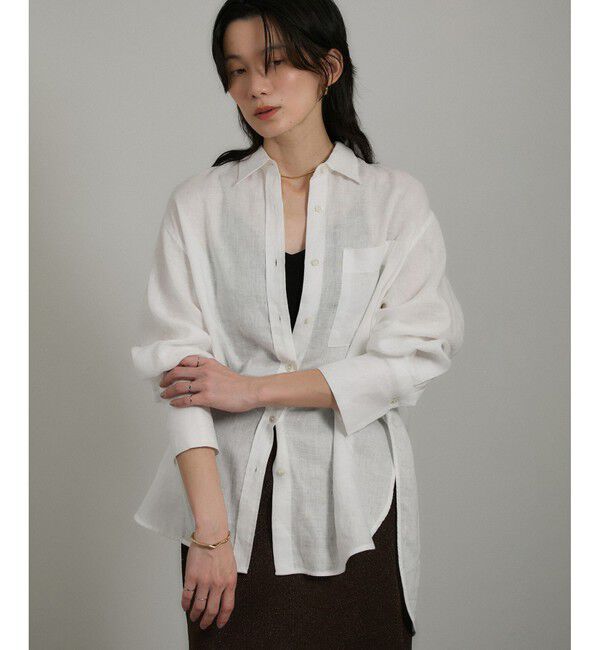 SALON adam et rope'「【WEB限定】ヨーロピアンフラックスリネンオーバーシャツ」|シャツ・ブラウス|