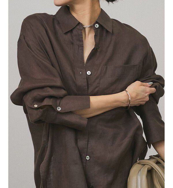 SALON adam et rope'「【WEB限定】ヨーロピアンフラックスリネンオーバーシャツ」|シャツ・ブラウス|