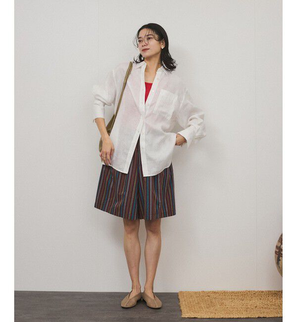 SALON adam et rope'「【WEB限定】ヨーロピアンフラックスリネンオーバーシャツ」|シャツ・ブラウス|