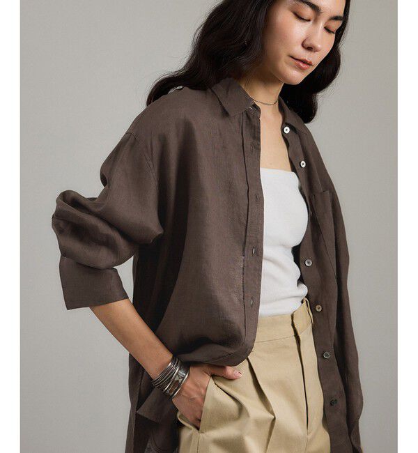 SALON adam et rope'「【WEB限定】ヨーロピアンフラックスリネンオーバーシャツ」|シャツ・ブラウス|
