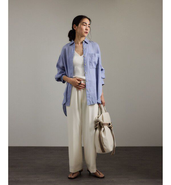 SALON adam et rope'「【WEB限定】ヨーロピアンフラックスリネンオーバーシャツ」|シャツ・ブラウス|