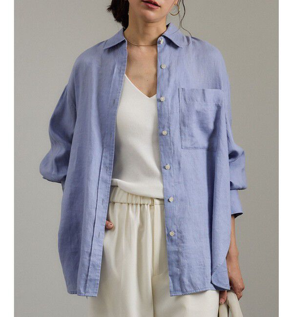 SALON adam et rope'「【WEB限定】ヨーロピアンフラックスリネンオーバーシャツ」|シャツ・ブラウス|