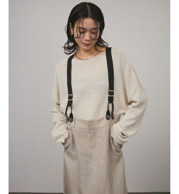 SALON adam et rope'「【WEB限定】ヨーロピアンフラックスリネンサスペンダースカート［取り外し可能］」|スカート|