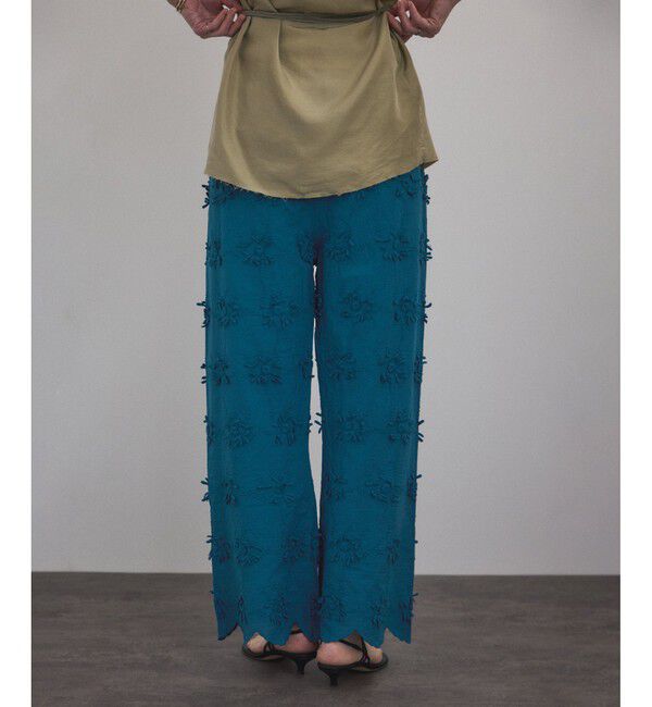 SALON adam et rope'「【WEB限定】3Dフラワーレースワイドパンツ［セットアップ対応］」|チノ|