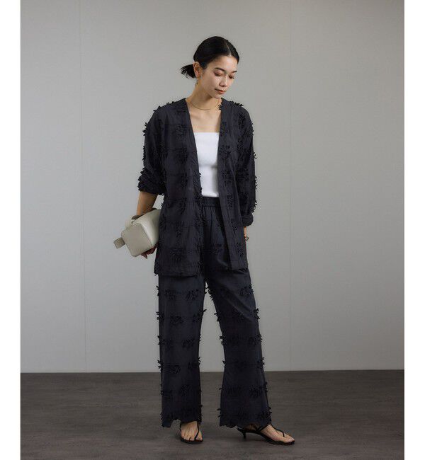 SALON adam et rope'「【WEB限定】３Dフラワーレースジャケット［セットアップ対応］」|シャツ・ブラウス|