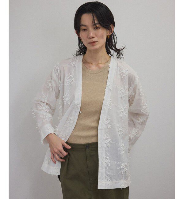 SALON adam et rope'「【WEB限定】３Dフラワーレースジャケット［セットアップ対応］」|シャツ・ブラウス|