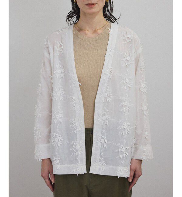 SALON adam et rope'「【WEB限定】３Dフラワーレースジャケット［セットアップ対応］」|シャツ・ブラウス|