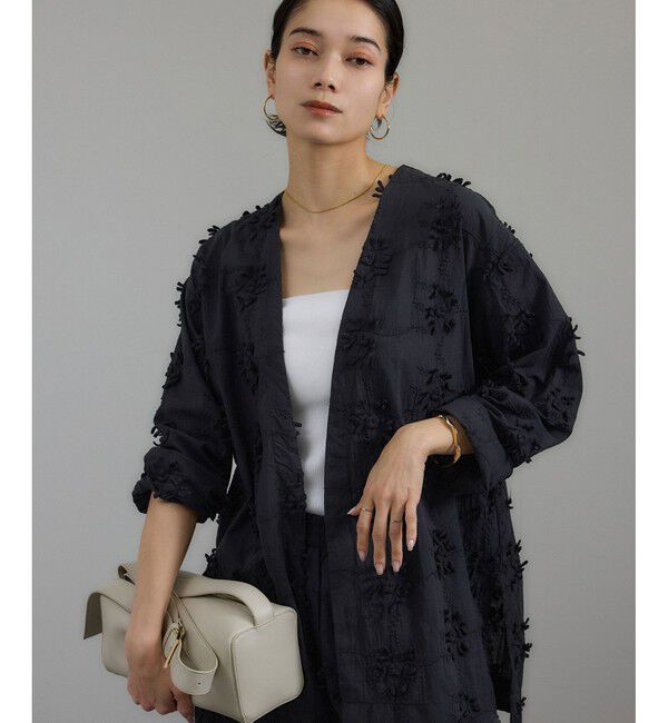 SALON adam et rope'「【WEB限定】３Dフラワーレースジャケット［セットアップ対応］」|シャツ・ブラウス|