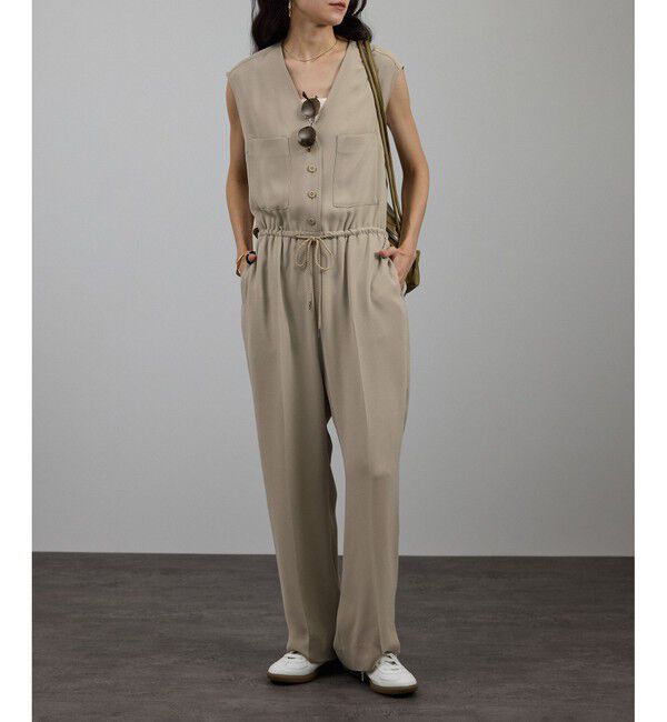 SALON adam et rope'「バックサテンオールインワン［セットアップ対応］」|オールインワン|ベージュ