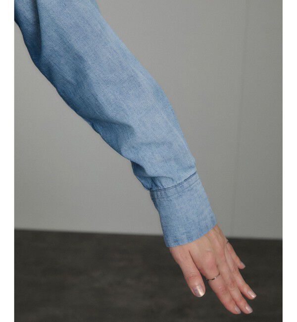 SALON adam et rope'「【KURO（クロ）】HANDLER EMBROIDERY WESTERN SHIRT / フラワープリントデニムシャツ」|シャツ・ブラウス|