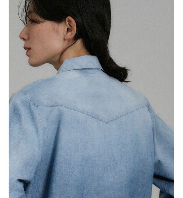 SALON adam et rope'「【KURO（クロ）】HANDLER EMBROIDERY WESTERN SHIRT / フラワープリントデニムシャツ」|シャツ・ブラウス|