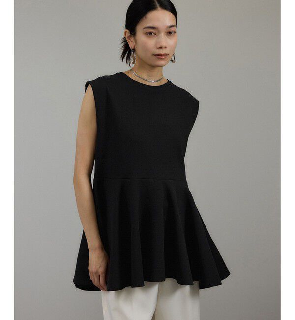 SALON adam et rope'「【WEB限定】ショルダータックペプラムプルオーバー」|Tシャツ・カットソー|ブラック(01)