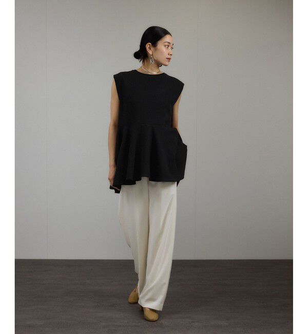 SALON adam et rope'「【WEB限定】ショルダータックペプラムプルオーバー」|Tシャツ・カットソー|