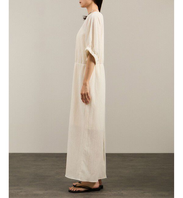 SALON adam et rope'「ヘンプコットンバックVネックワンピース［ドライタッチ・洗える］」|ワンピース|