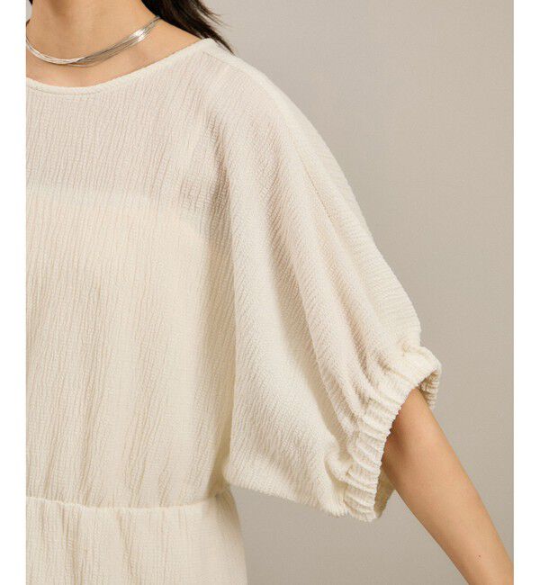 SALON adam et rope'「ヘンプコットンバックVネックワンピース［ドライタッチ・洗える］」|ワンピース|