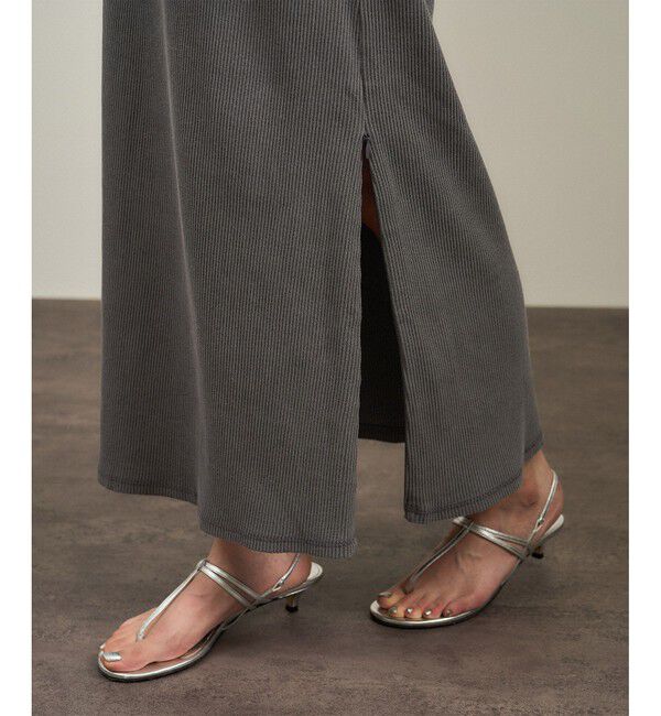 SALON adam et rope'「【WEB限定】ビンテージライクリブナロースカート」|スカート|