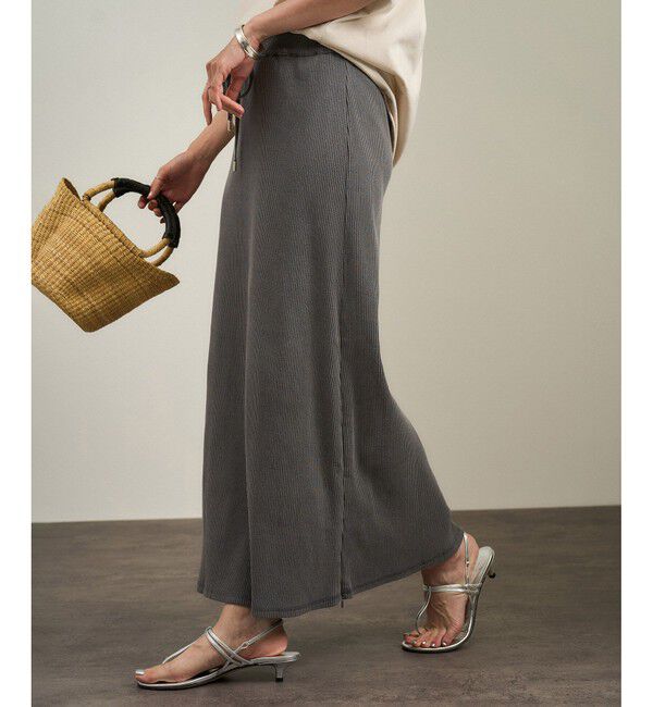 SALON adam et rope'「【WEB限定】ビンテージライクリブナロースカート」|スカート|