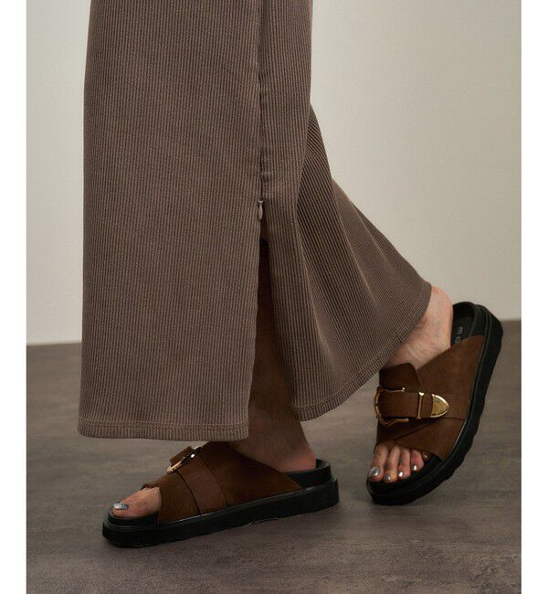 SALON adam et rope'「【WEB限定】ビンテージライクリブナロースカート」|スカート|