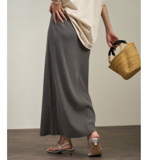 SALON adam et rope'「【WEB限定】ビンテージライクリブナロースカート」|スカート|