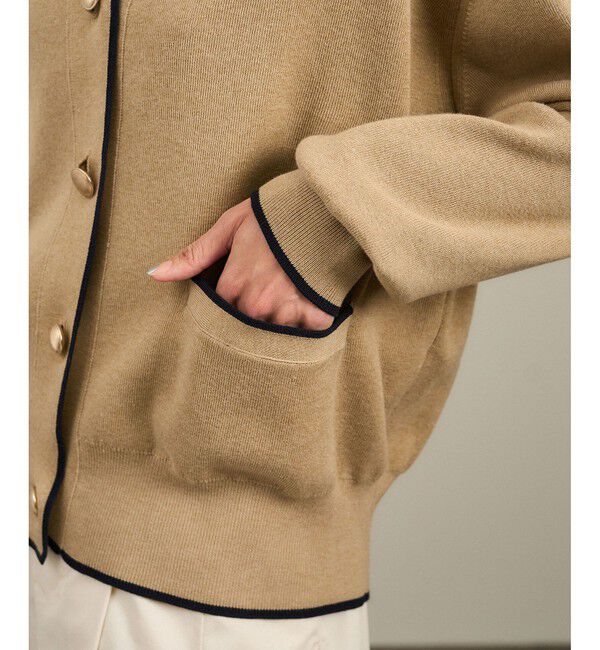 SALON adam et rope'「【WEB限定】メタルボタンスウェットライクラインカーディガン 2［新色追加］」|カーディガン|