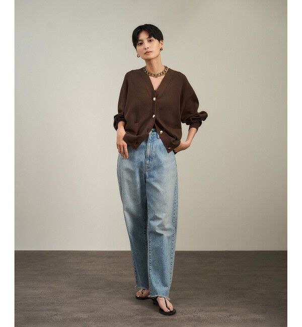 SALON adam et rope'「【WEB限定】メタルボタンスウェットライクラインカーディガン 2［新色追加］」|カーディガン|