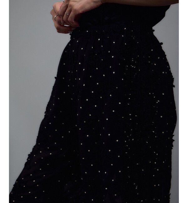 SALON adam et rope'「【crinkle crinkle crinkle】別注3D刺繍サイドフリルドットパンツ」|チノ|