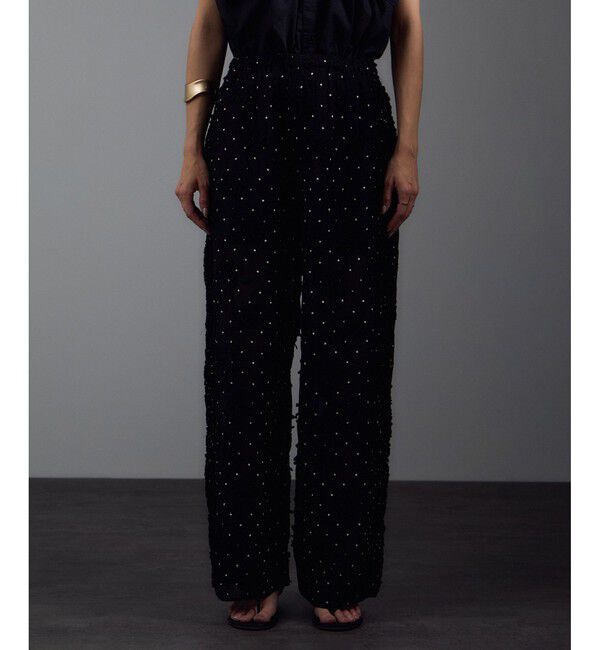 SALON adam et rope'「【crinkle crinkle crinkle】別注3D刺繍サイドフリルドットパンツ」|チノ|