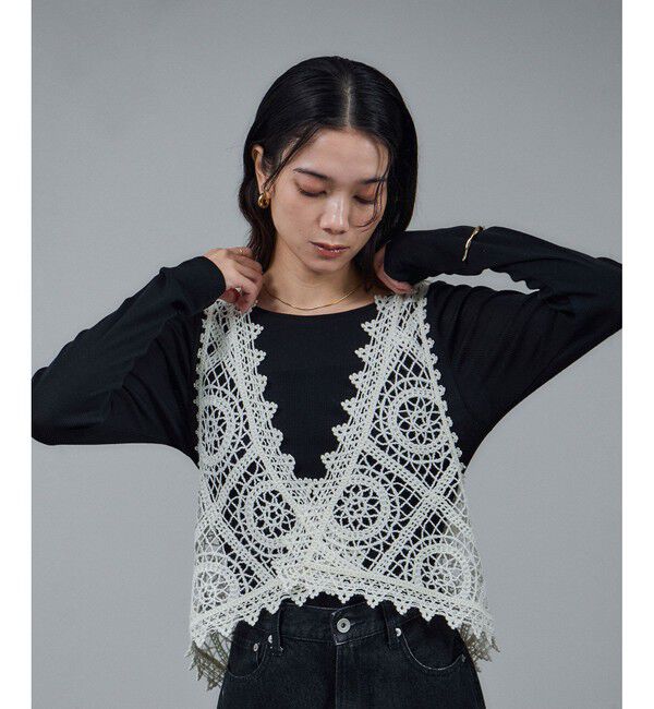 SALON adam et rope'「エンブロイダリーレースジレ」|ベスト・ジレ|