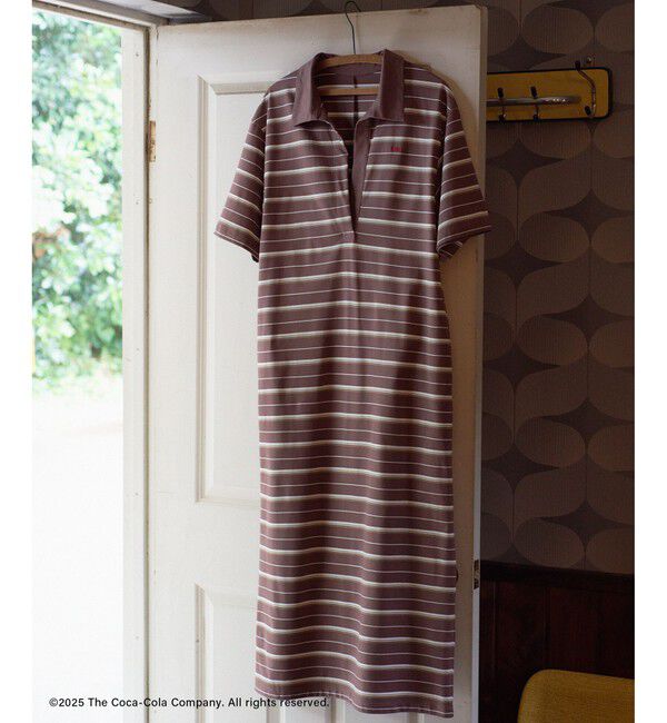 SALON adam et rope'「Coca-Cola マルチボーダーワンピース」|ワンピース|ブラウン系(23)