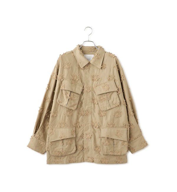 SALON adam et rope'「【crinkle crinkle crinkle】3Dエンブロイダリーミリタリーシャツ」|シャツ・ブラウス|