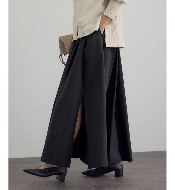 SALON adam et rope'「【WEB限定】スリットフレアスカート」|スカート|ブラック(01)